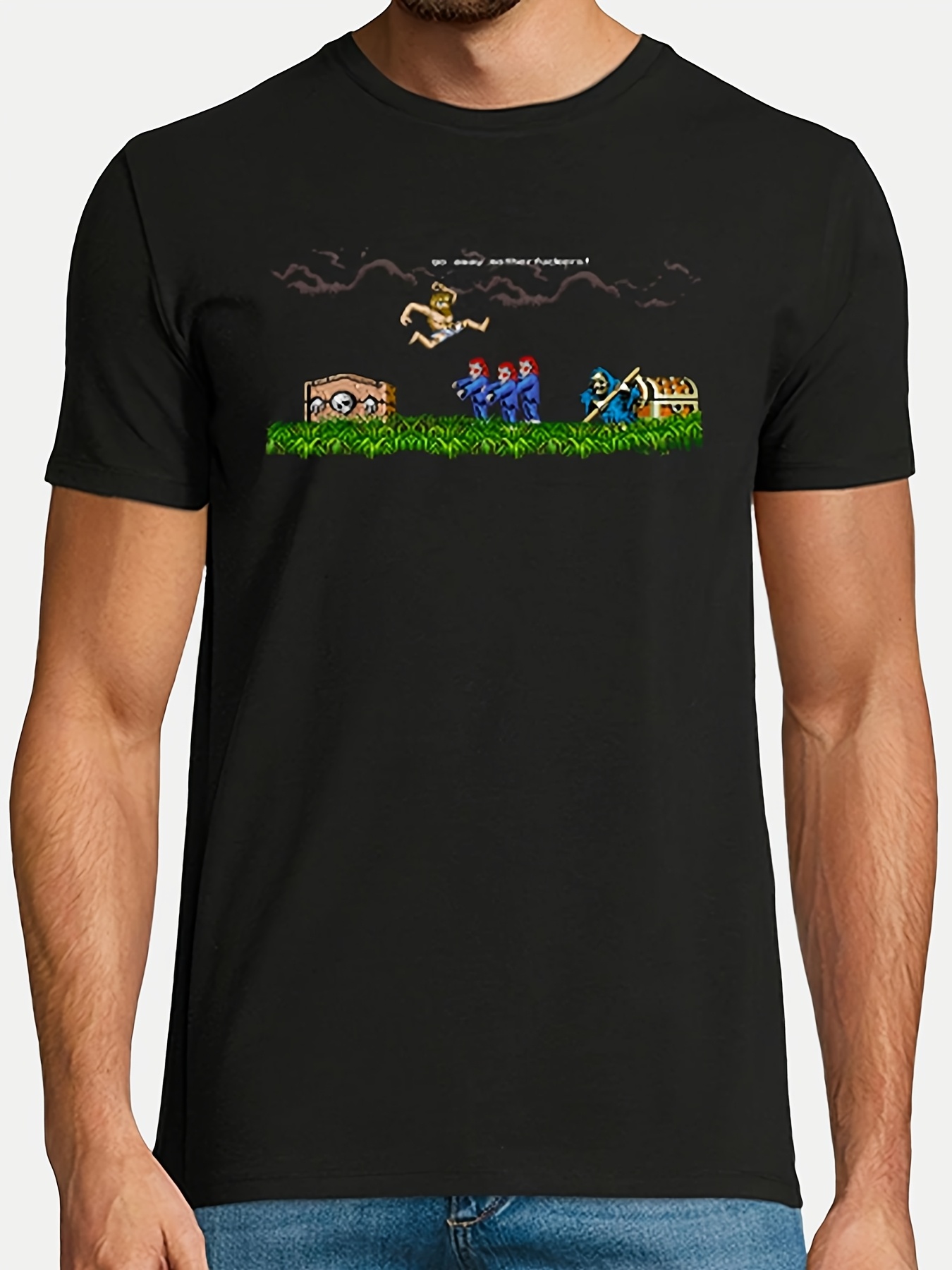 Retro Gaming Art - تي شيرت رجالي بتصميم Ghosts 'N