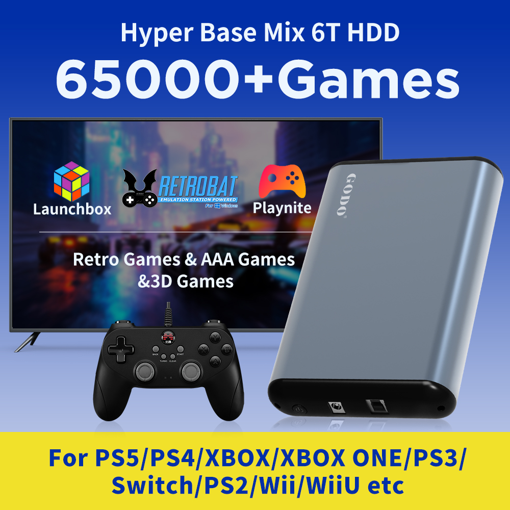Retro Gaming Xbox - JMachen 6 تيرابايت محمول للألعاب HDD