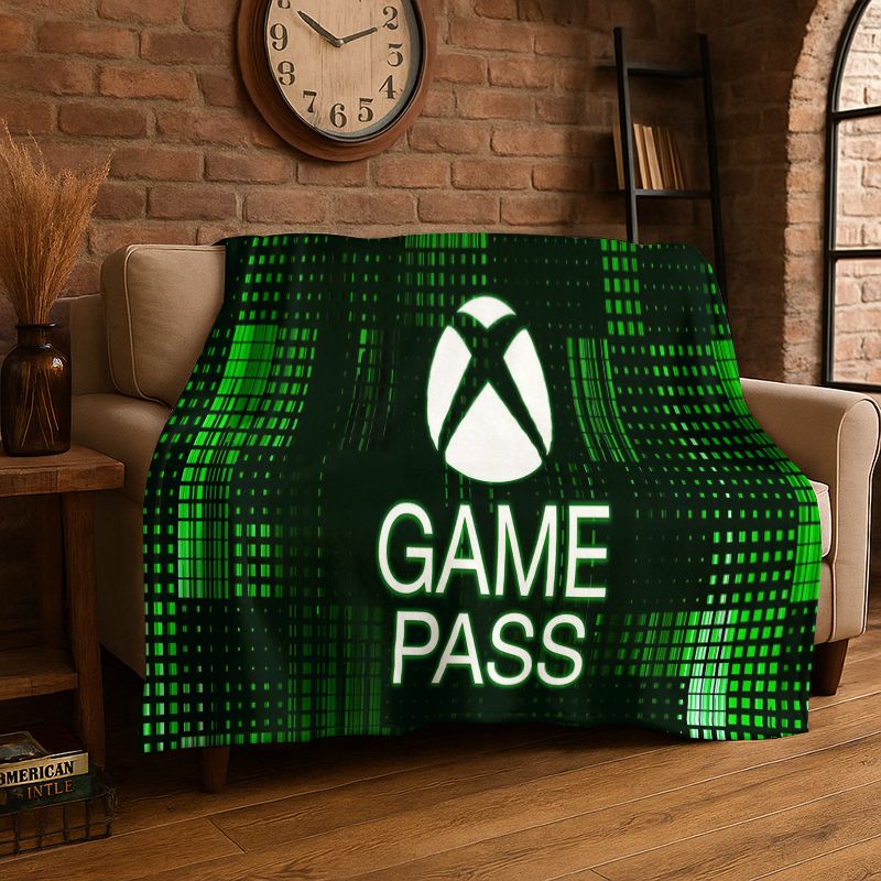 Retro Gaming Xbox - بطانية فلانيل ناعمة ودافئة بتصميم شعار