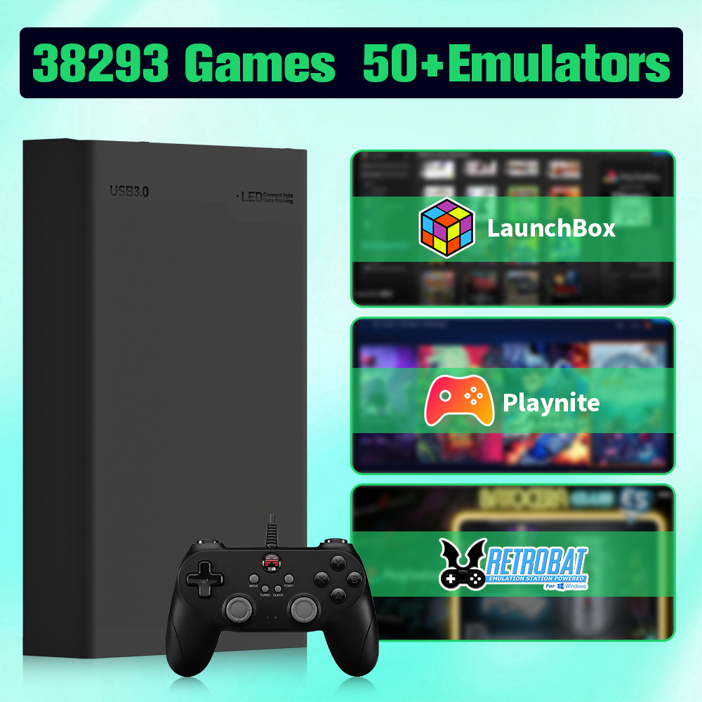Retro Gaming Xbox - وحدة تحكم ألعاب قرص صلب للألعاب