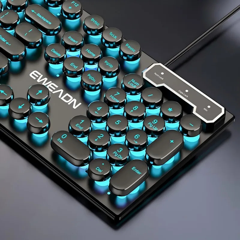 Retro Pc Gaming - مجموعة لوحة مفاتيح وماوس بتصميم ريترو