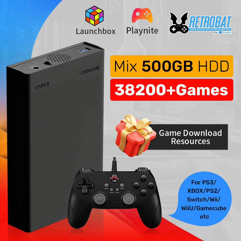 Retro Gaming Xbox - وحدة تحكم ألعاب فيديو HDD Retrobat