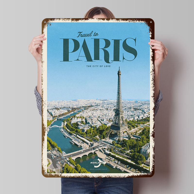 Retro Gaming Paris - ملصق مطبوع بتصميم 'السفر إلى باريس'،
