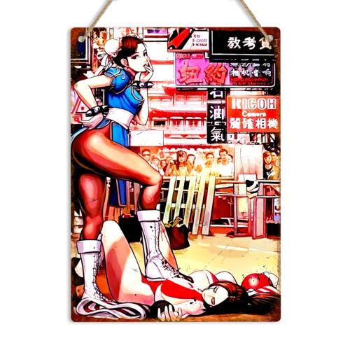 Retro Gaming Art - لوحة جدارية معدنية بتصميم تشون لي