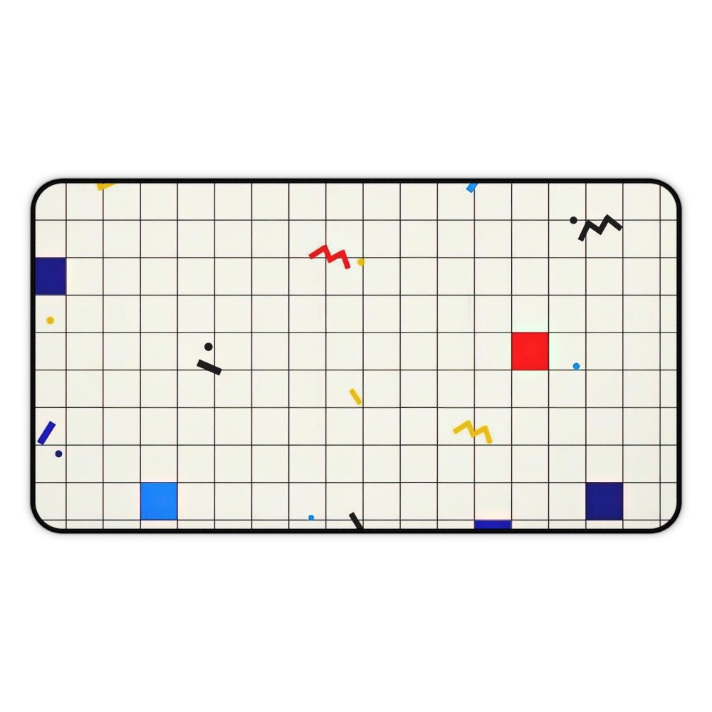 Retro Gaming Art - بساط مكتب ووسادة فأرة بتصميم شبكي