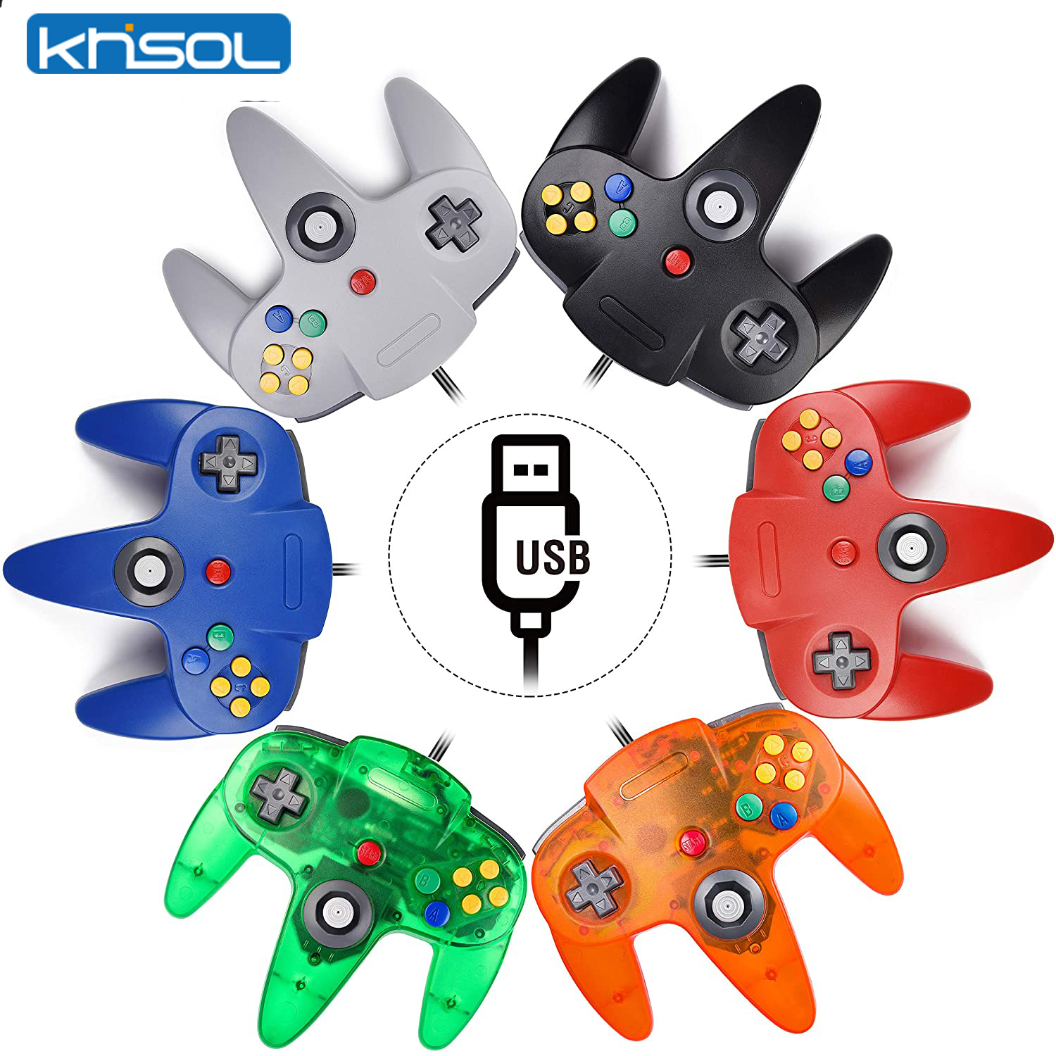 Retro Pc Gaming - N64 تحكم كلاسيكي USB سلكي عن