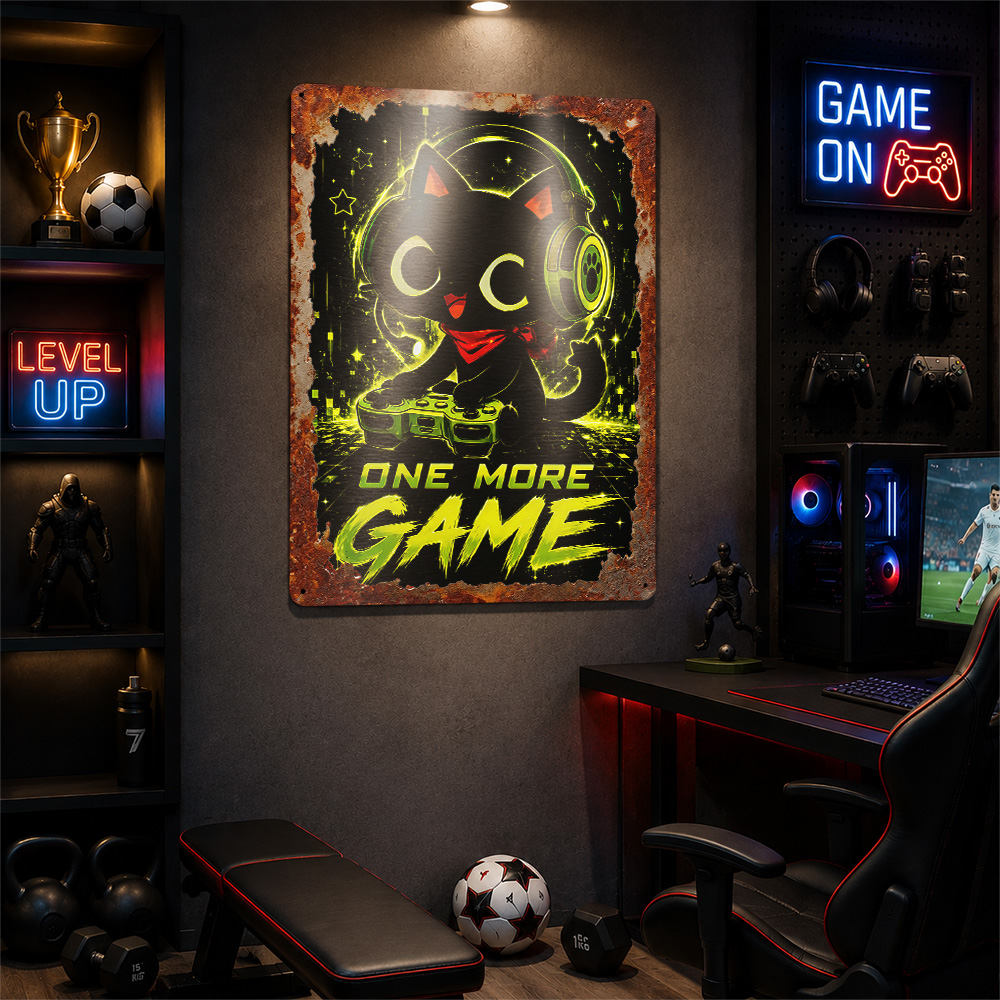 لوحة معدنية بتصميم قطة لطيفة ت - مراجعة Retro Gaming Cafe وسعره