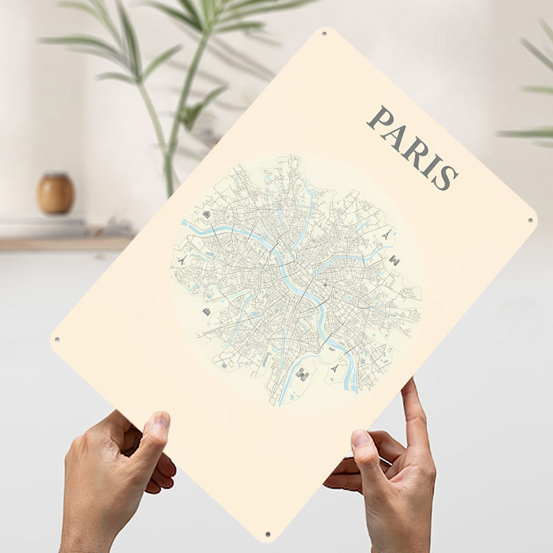 لوحة معدنية بتصميم خريطة مدينة - مراجعة Retro Gaming Paris وسعره