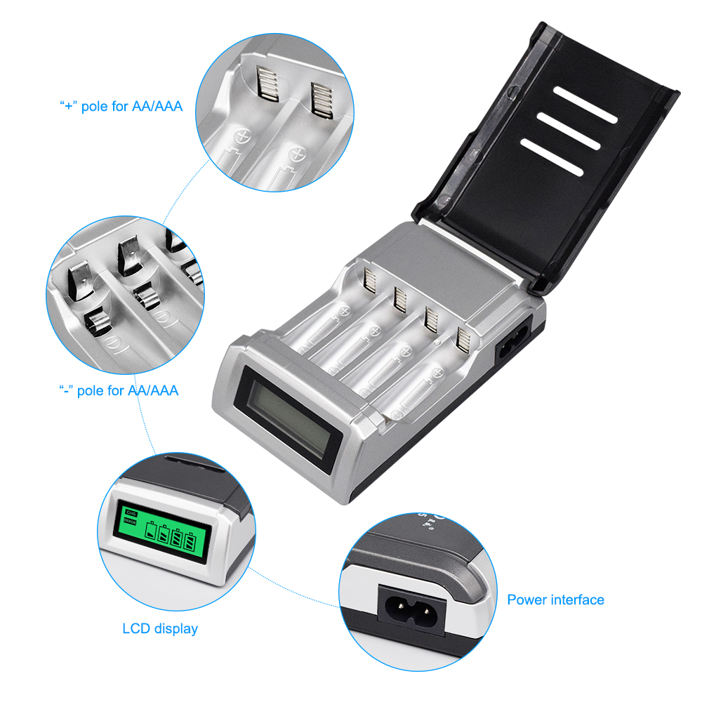 شاحن بطاريات PALO ذكي بشاشة LC - مراجعة Rechargeable Battery Aa وسعره