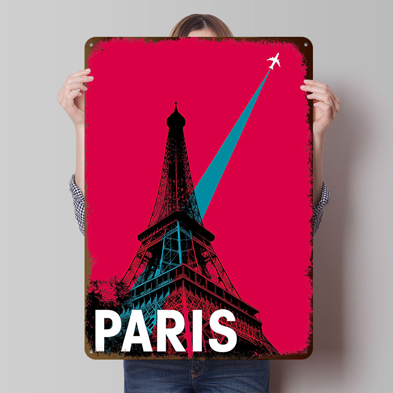 باريس برج ايفل السفر ملصق معدن - مراجعة Retro Gaming Paris وسعره